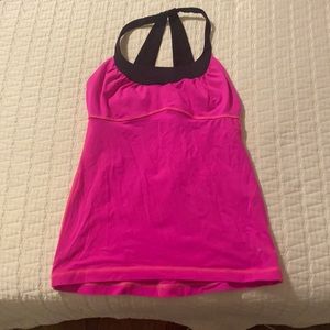 Lululemon size 6. Pink and black tank top!